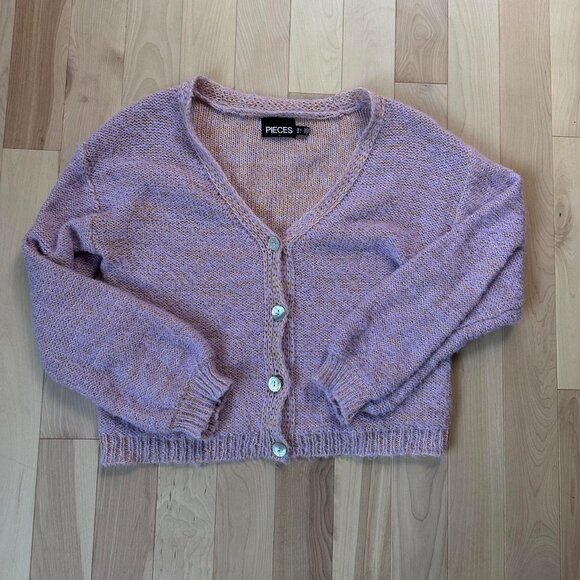 Pieces Women's Purple and Pink Cardigan - Picture 2 of 8
